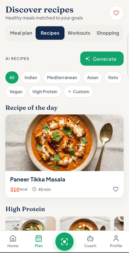 Nutari recipe library with real food photos